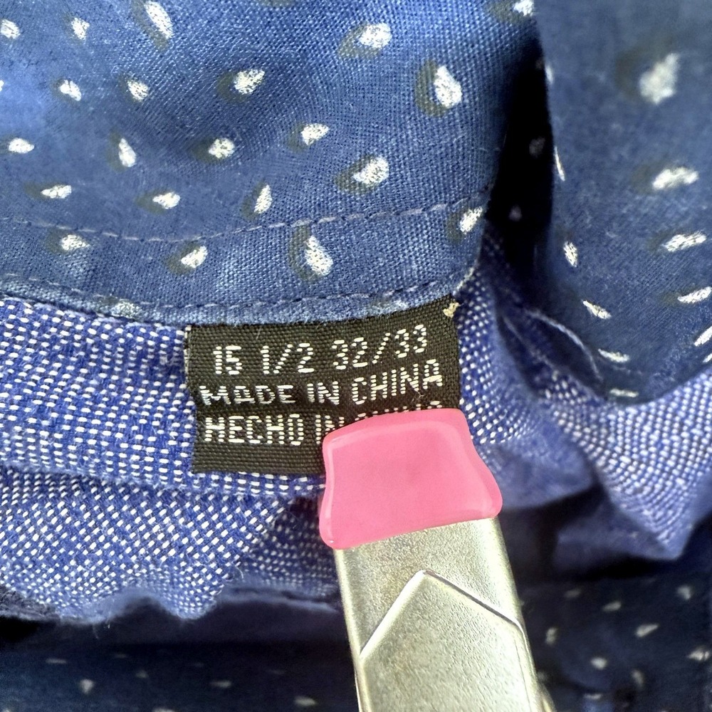 English Laundry Men's Long Sleeve Button Up Logo Flip Cuff Shirt Size 15 - 32/33 - Picture 5 of 12